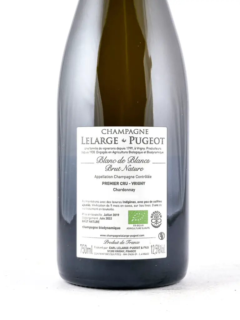 Champagne Lelarge pugeot blanc de blancs extra brut  nature BIO, Biodynamie 2018 75 cl Bulles_3.webp
