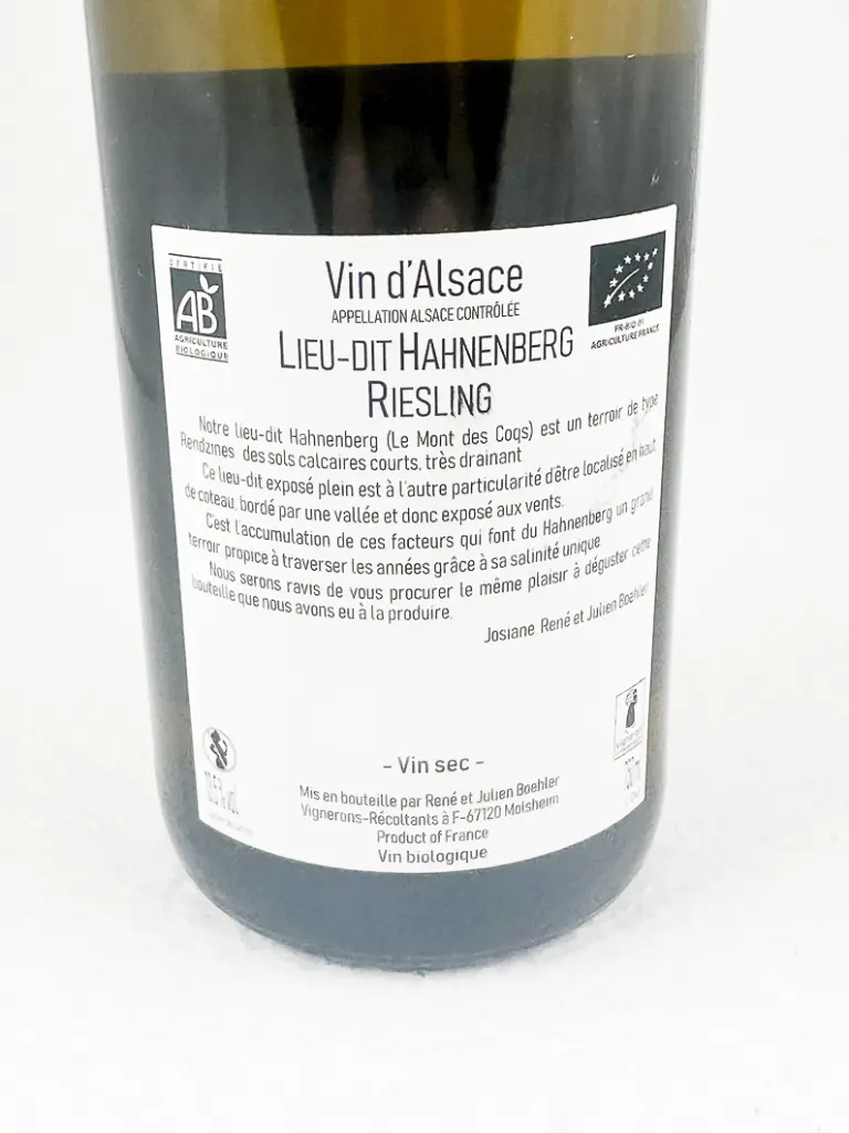 Alsace Boehler Riesling Hahnenberg BIO 2022 75 cl Blanc (1).webp