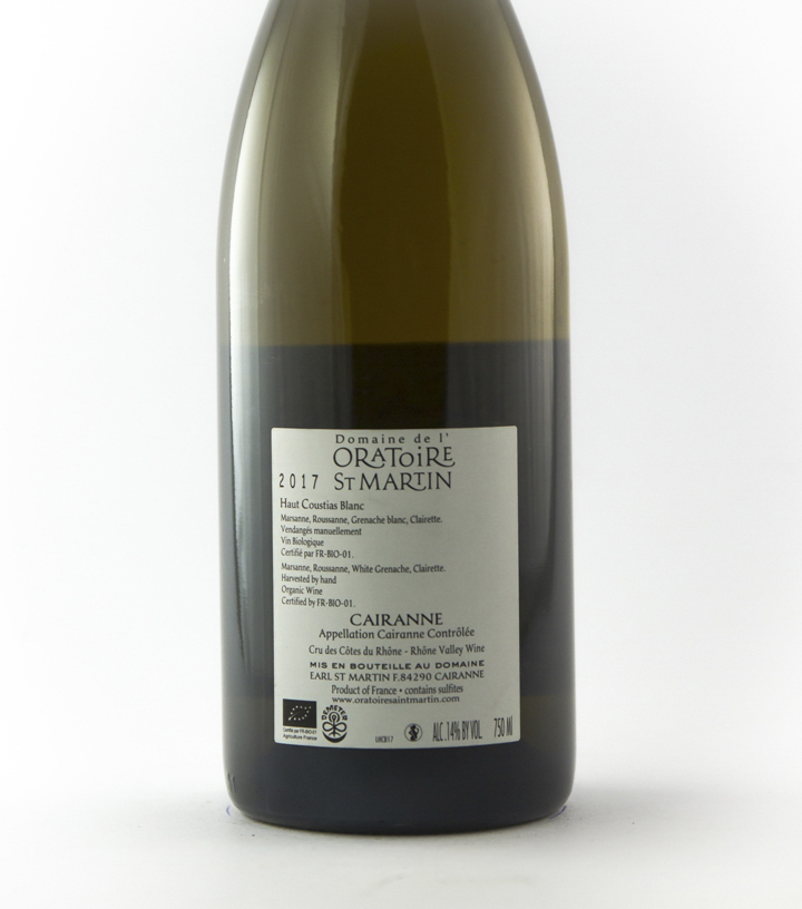 CDR Villages - Cairanne Oratoire Saint-Martin Haut Coustias BIO 2017 75 cl Blanc