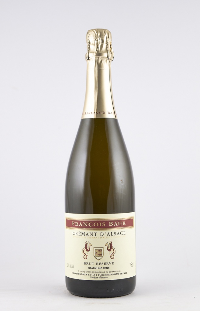 Crémant d'Alsace Baur Brut Réserve (6 g/l) 75 cl Bulles - Blanc