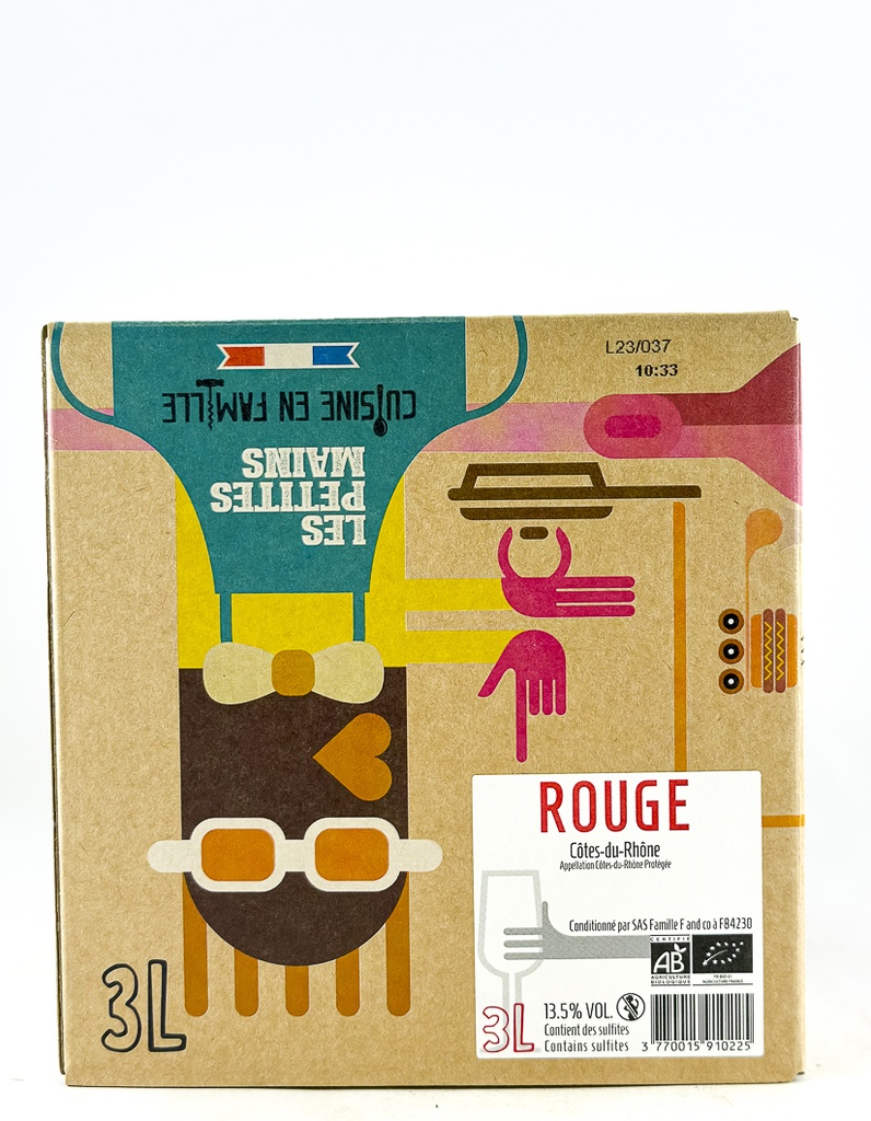 Vin de France Cuisine en Famille BIB (cubi) PETITES MAINS 2022 300cl Rouge