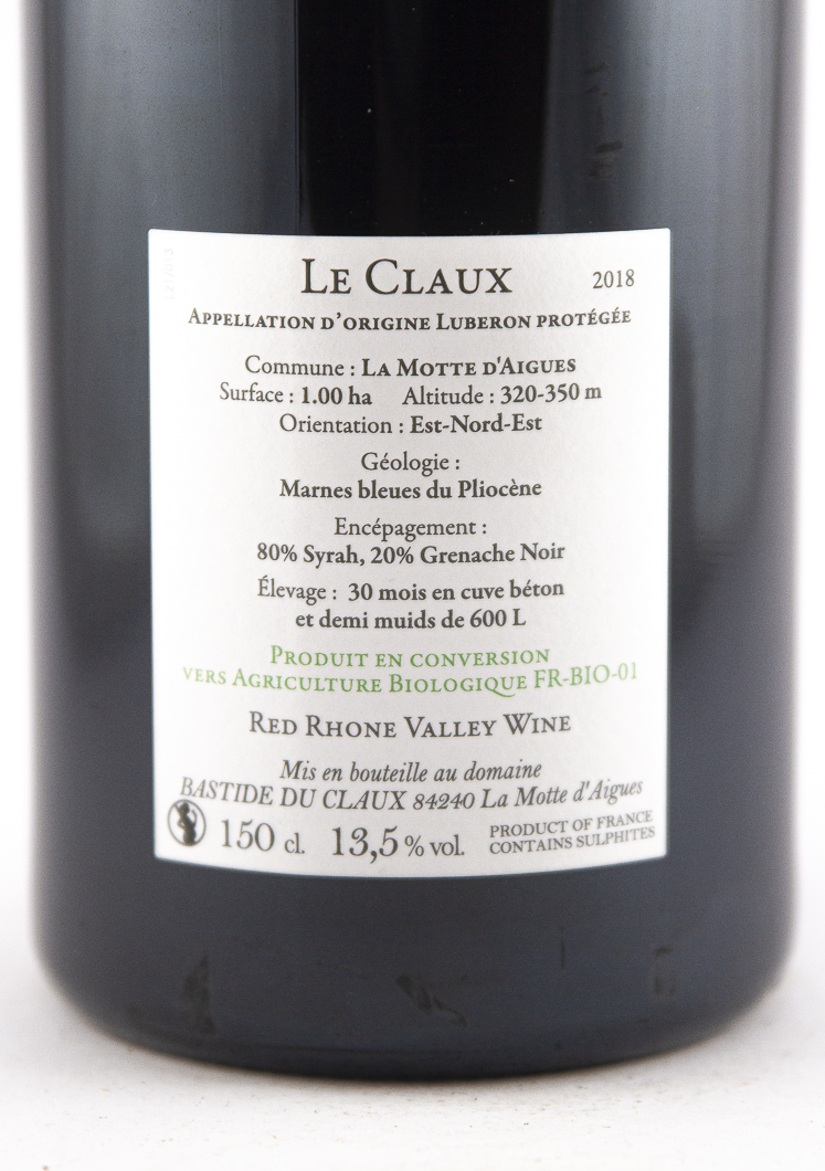 Lubéron La Bastide du Claux Le Claux 2018 150 cl Rouge