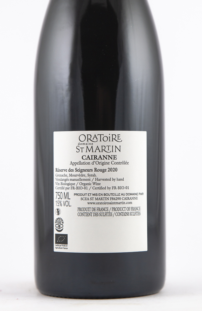 CDR Villages - Cairanne Oratoire Saint-Martin Réserve des Seigneurs BIO 2020 75 cl Rouge