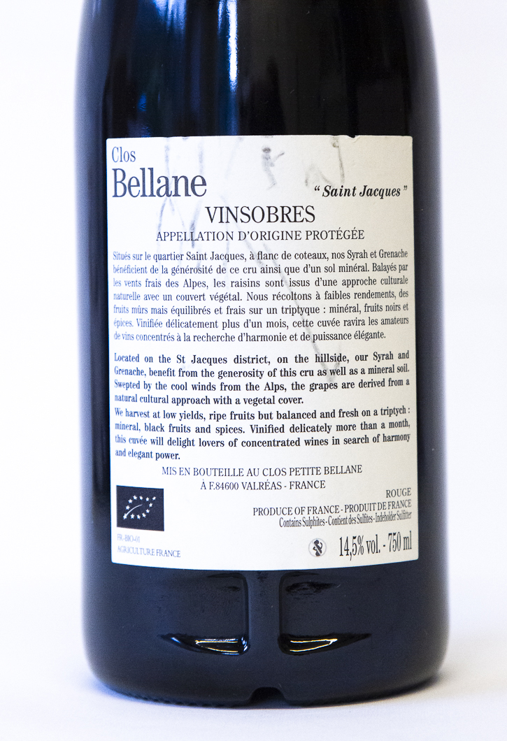 CDR Villages - Vinsobres Clos Bellane saint jacques 2020 75 cl Rouge