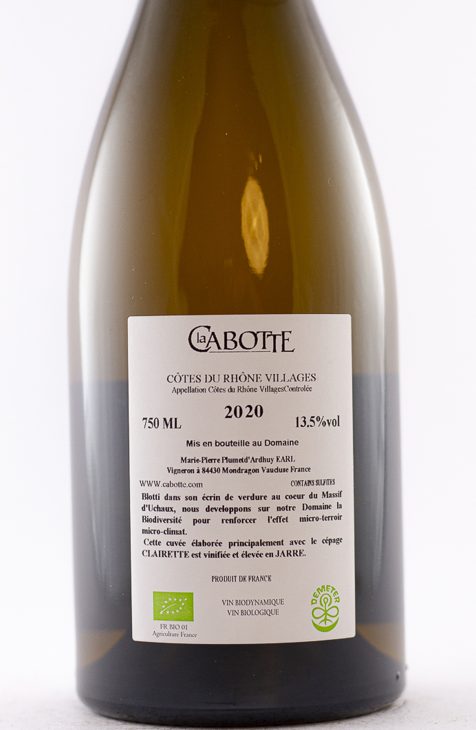 CDR Villages -  Massif d'uchaux La Cabotte Sauvageonne BIOdynamie 2023 75 cl Blanc