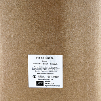 VSIG Pique Basse BIB (cubi) BIO  1000 cl Rouge