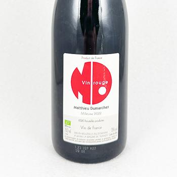 cdr la baume de transit Matthieu Dumarcher vin Rouge BIO 2022 75 cl Rouge