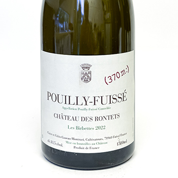 pouilly fuissé chateau des rontets les birbettes BIO 2022 75 cl Blanc