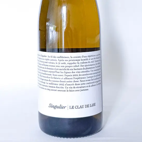 IGP Cévennes Clau de Lise Singulier, BIO 2025 75 cl Blanc