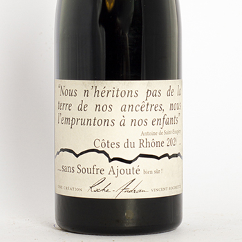 Côtes du Rhône La Roche Audran cuvée"nature" BIO 2021 75 cl Rouge