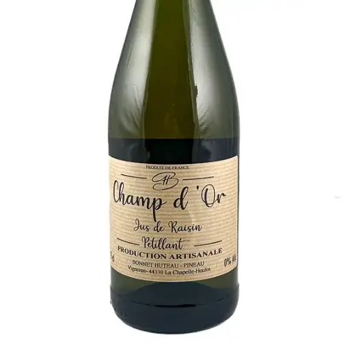 Jus de Raisin pétillant sans alcool Bonnet-Huteau BIO 75 cl Bulles - Blanc