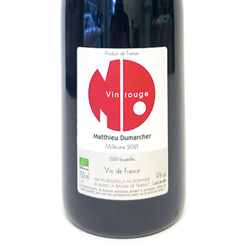 cdr la baume de transit Matthieu Dumarcher vin Rouge BIO 2021 75 cl Rouge